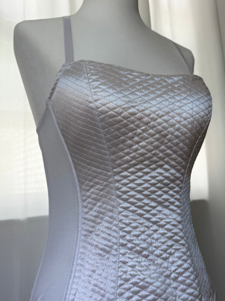 White Satin Pillow Talk Vintage Bustier