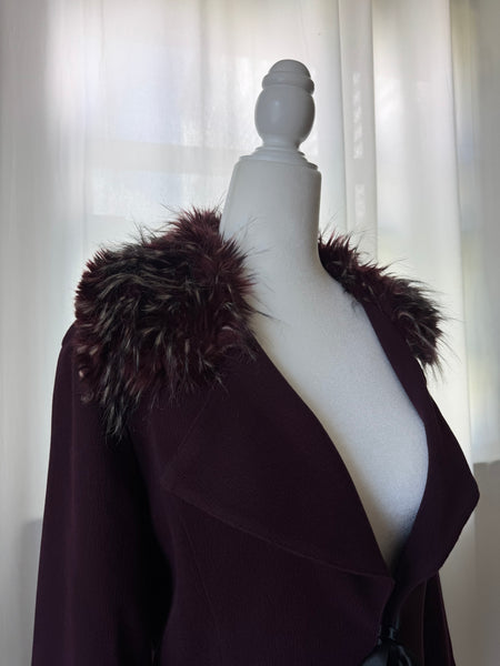 Purple Fur Collared Jacket