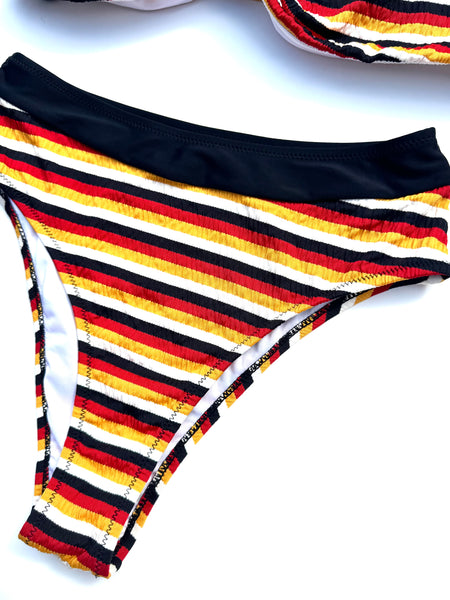 80’s Style Ultra High Waisted Striped Bikini
