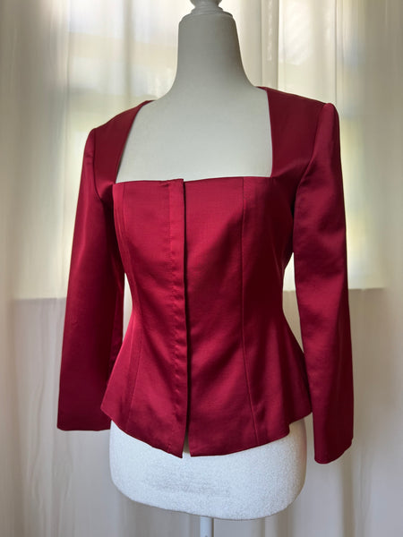 Red Satin Vintage Top