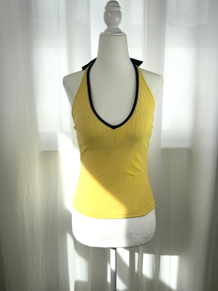 Yellow Nautica 90s Halter Swim Top