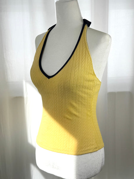 Yellow Nautica 90s Halter Swim Top