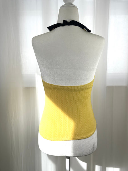 Yellow Nautica 90s Halter Swim Top