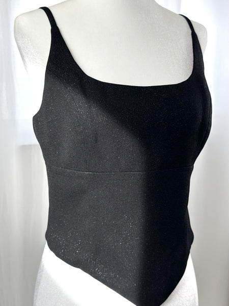 90s Sparkly Black Dressy Tank Top
