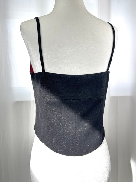90s Sparkly Black Dressy Tank Top