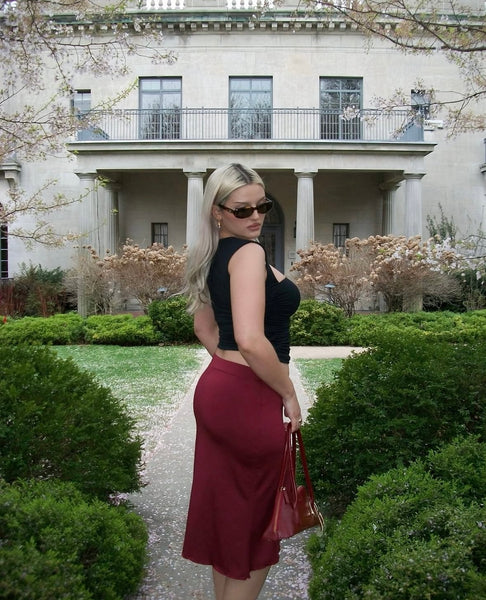 Peppermayo 'She's a Lady' Red Midi Skirt