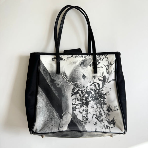 90s / Y2K Cat Print Rhinestone Bag