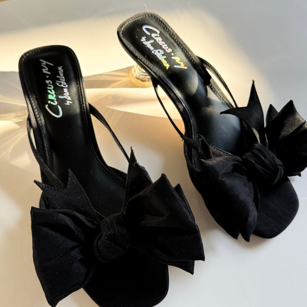 Sam Edelman Black Bow Mule Sandals&nbsp;