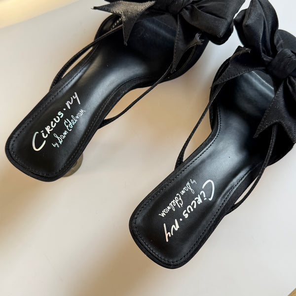 Sam Edelman Black Bow Mule Sandals&nbsp;