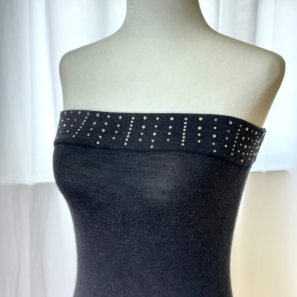 Express Merino Wool & Silk Y2K Rhinestone Knit Tube Top&nbsp;