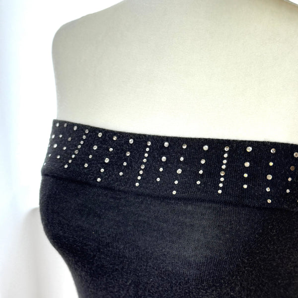 Express Merino Wool & Silk Y2K Rhinestone Knit Tube Top&nbsp;