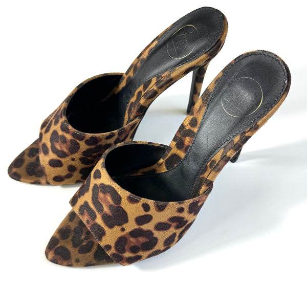 Animal Print Velvet Mule Heels
