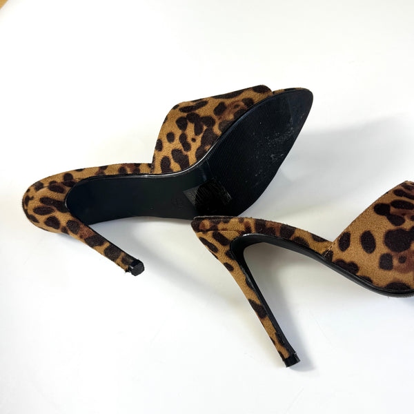 Animal Print Velvet Mule Heels