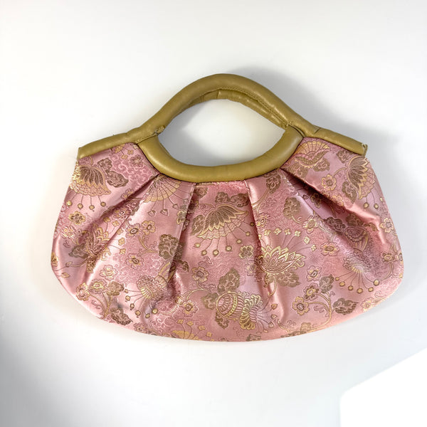 Cheongsam 90s Y2K Baby Pink & Gold Rare Vintage Handbag