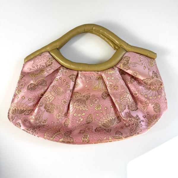 Cheongsam 90s Y2K Baby Pink & Gold Rare Vintage Handbag