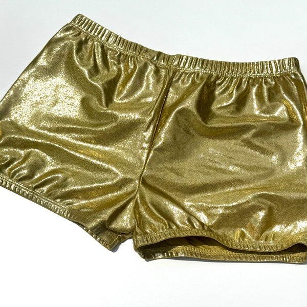 Gold Spandex Adult Dance / Gymnast Micro Shorts