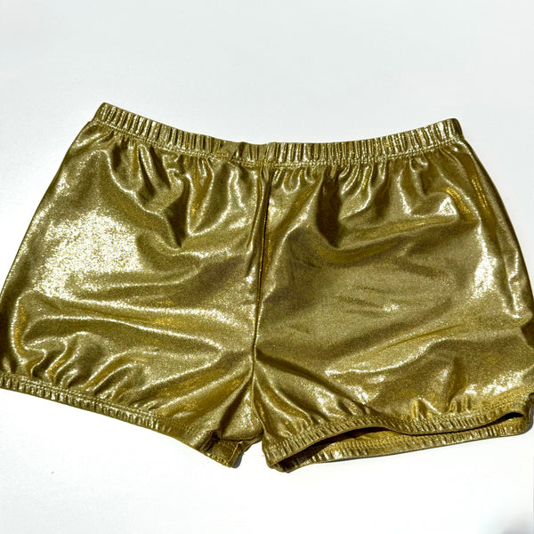Gold Spandex Adult Dance / Gymnast Micro Shorts