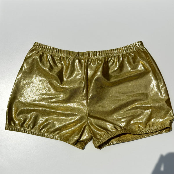 Gold Spandex Adult Dance / Gymnast Micro Shorts