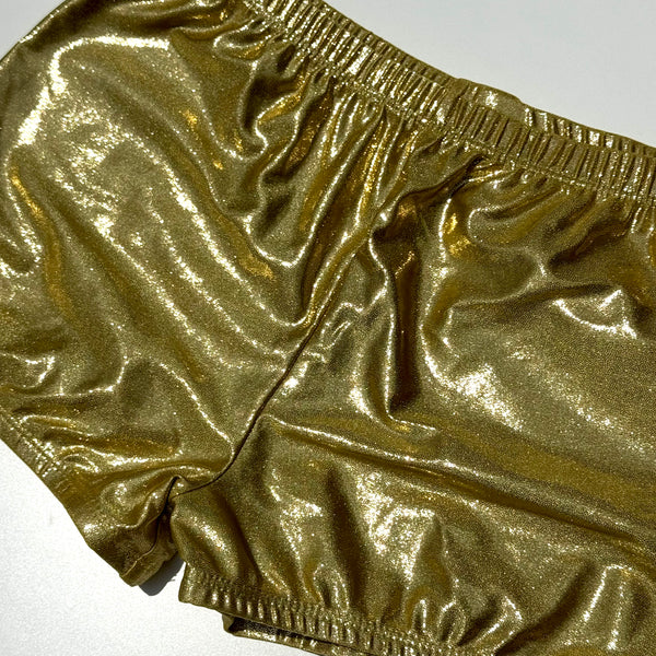 Gold Spandex Adult Dance / Gymnast Micro Shorts