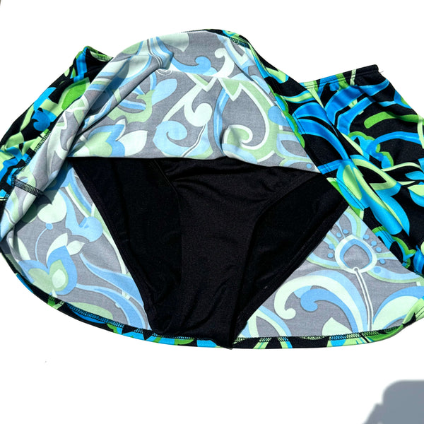 90s Vintage Bikini Patterned Mini Skort