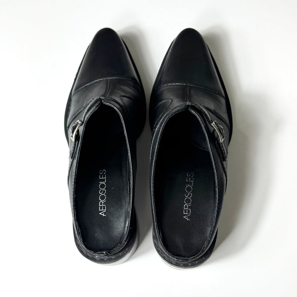 90s Black Cowboy Boot Style Mules