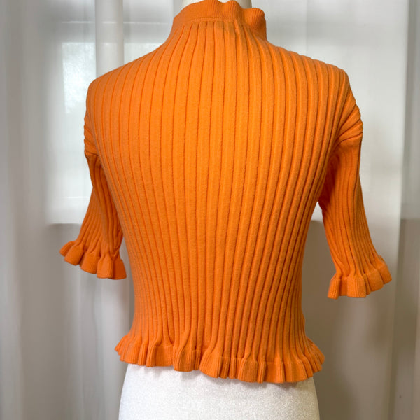 BCBGeneration Orange Ribbed 90s Y2K Cardigan