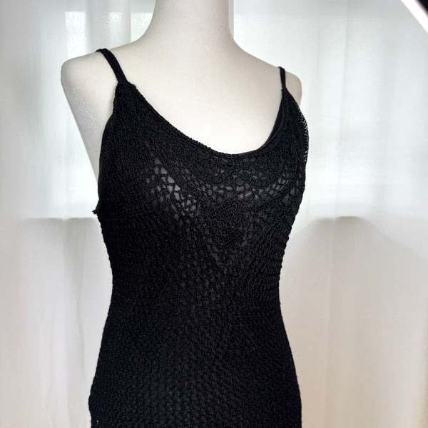 Black Y2K Knit Beachy Tank Top