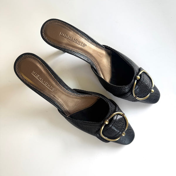 Authentic Y2K Black Mule Sandals