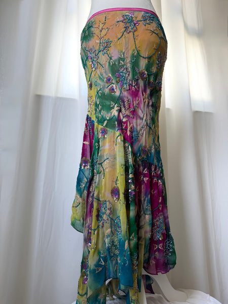 Beaded Silk Y2K Maxi Skirt&nbsp;
