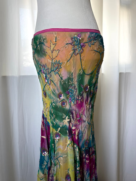 Beaded Silk Y2K Maxi Skirt&nbsp;