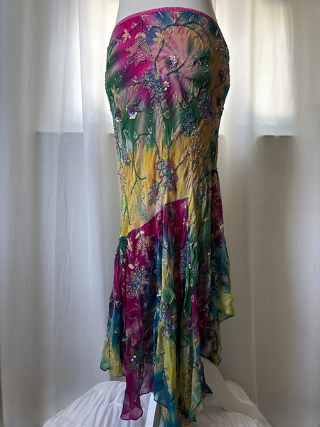 Beaded Silk Y2K Maxi Skirt&nbsp;