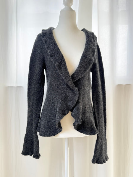 Gray Ballerina Style Cardigan W/ Bell Sleeves