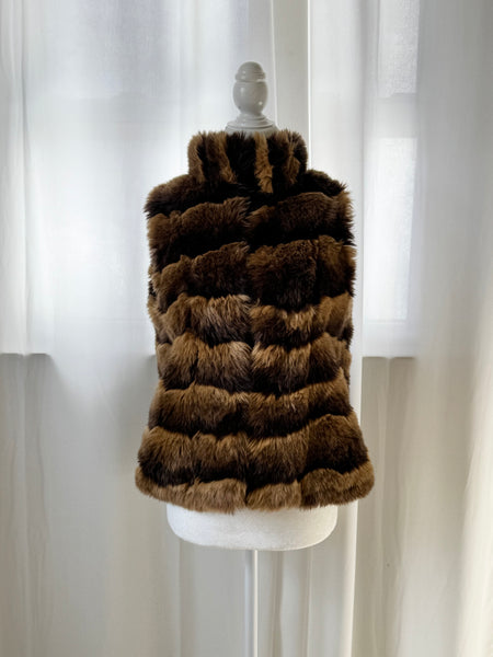 Brown Vintage Faux Fur Vest