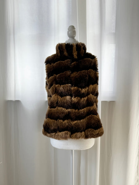 Brown Vintage Faux Fur Vest