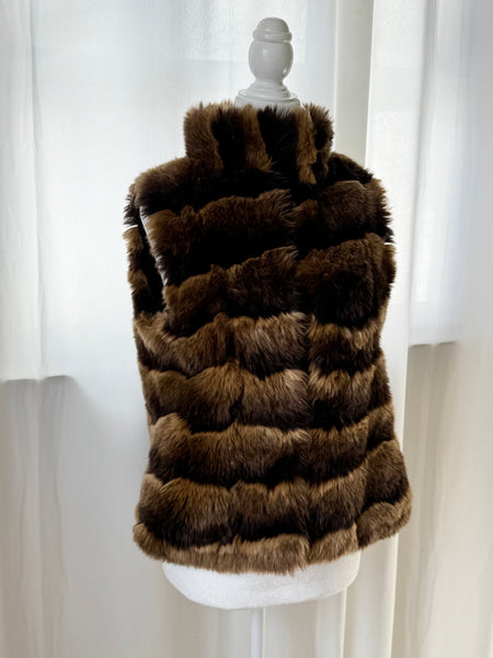 Brown Vintage Faux Fur Vest