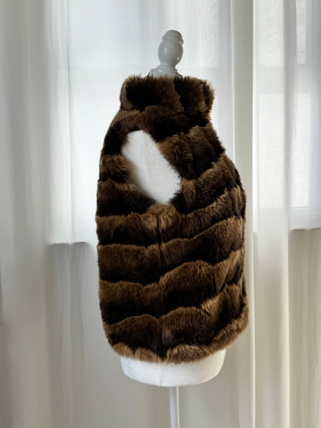 Brown Vintage Faux Fur Vest