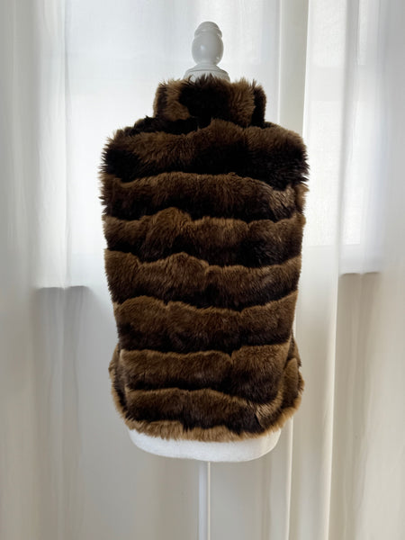 Brown Vintage Faux Fur Vest