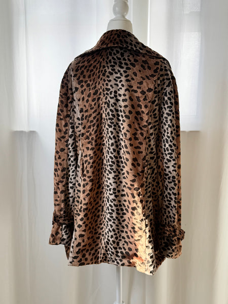 Animal Print Vintage Velvet Trench Coat&nbsp;