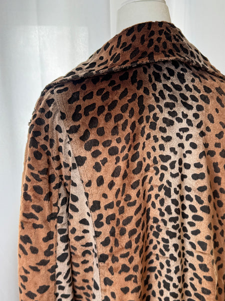 Animal Print Vintage Velvet Trench Coat&nbsp;