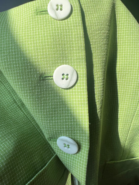 90s Green Plaid Button Up Vest Tank Top