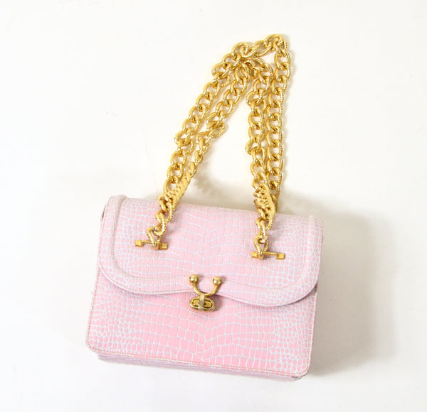 Andrew Geller Baby Pink Leather Vintage Bag