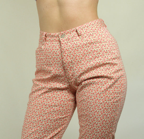 90s Floral High Waisted Lee Capris