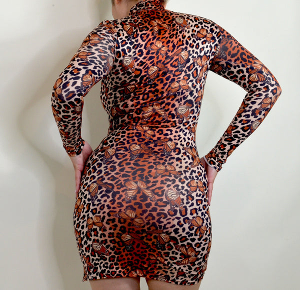 Cheetah Print Butterfly Dress