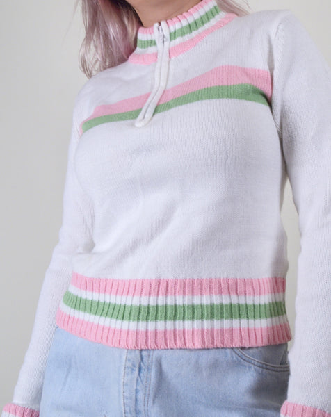 90s Knit Turtleneck Sweater & Scarf Matching Set