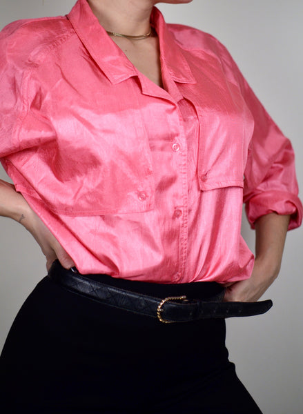 Diane Von Furstenberg Hot Pink Button Up