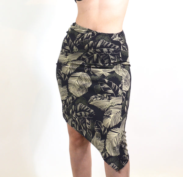 Vintage BCBG Asymmetrical Plant Patterned Skirt