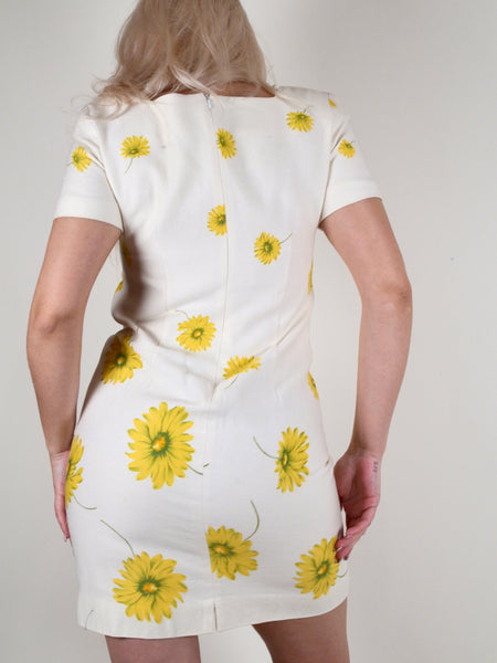 60s Style Daisy Print Mod Dress