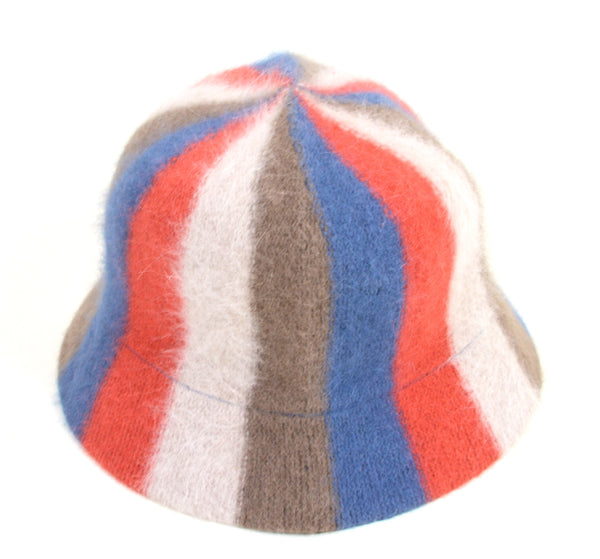 Fuzzy Striped Vintage Bucket Hat