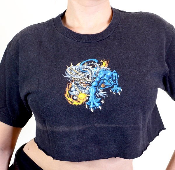 2002 Dragon Black Distressed T-Shirt