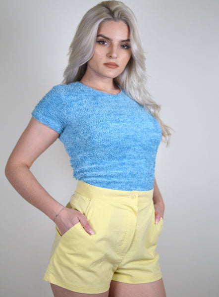 90s Blue Fluffy Top